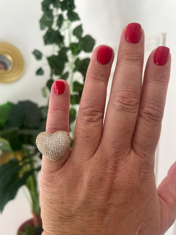 ANELLO CUORE BOMATO STRASS