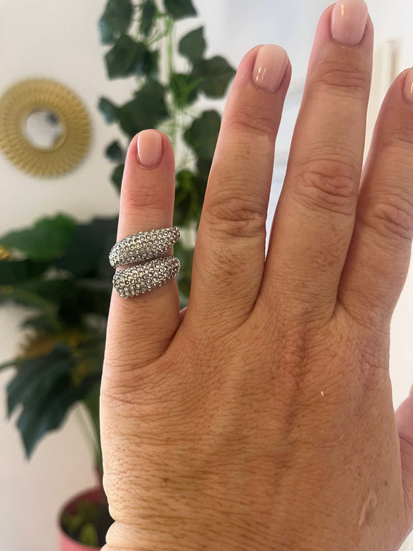 ANELLO DOPPIA FOGLIA SILVER