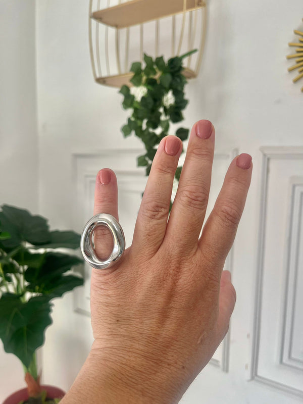 ANELLO OVALINO SILVER