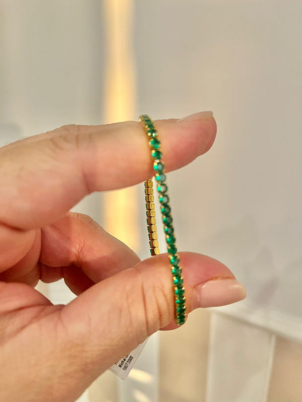 BRACCIALE  TENNIS AD ELASTICO VERDE