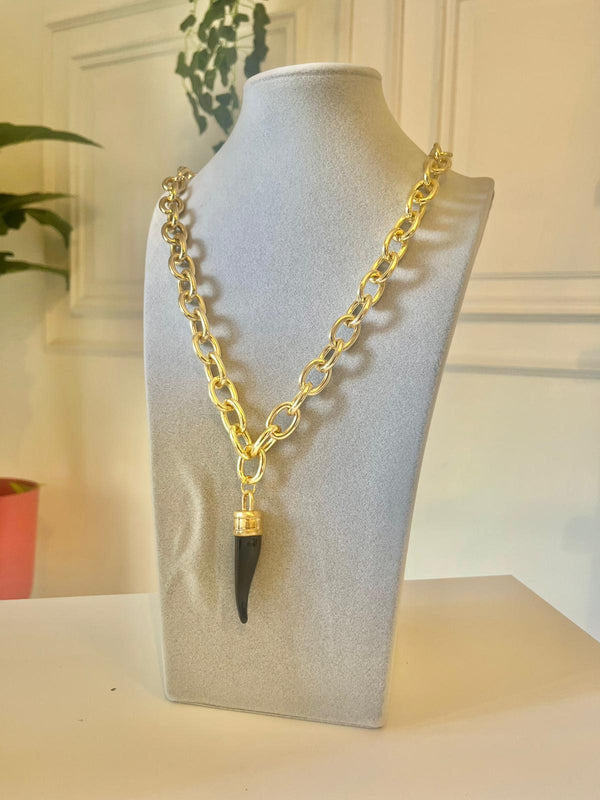 COLLANA CATENA CORNO NERO
