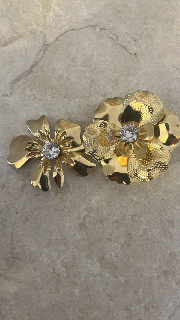 CLIPS DOPPIO FIORE STRASS