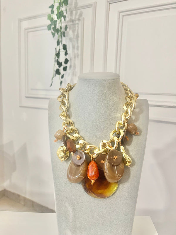 COLLANA BOTTONI CARAMELLO
