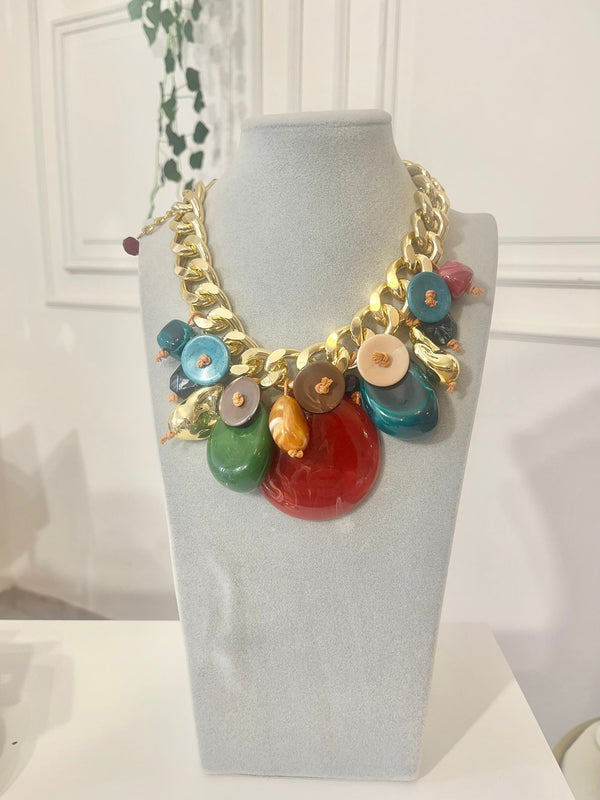 COLLANA BOTTONI COLORE