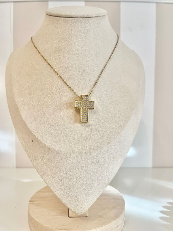 COLLANA CROCE BIG STRASS