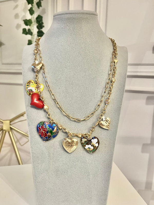 COLLANA CUORI SMALTATI