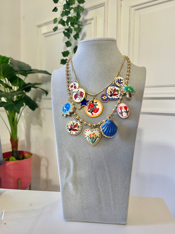 COLLANA DOPPIO GIRO CHARMS