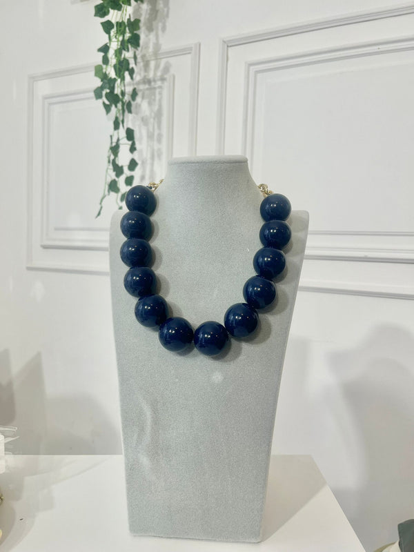 COLLANA MAXI PERLE BLU