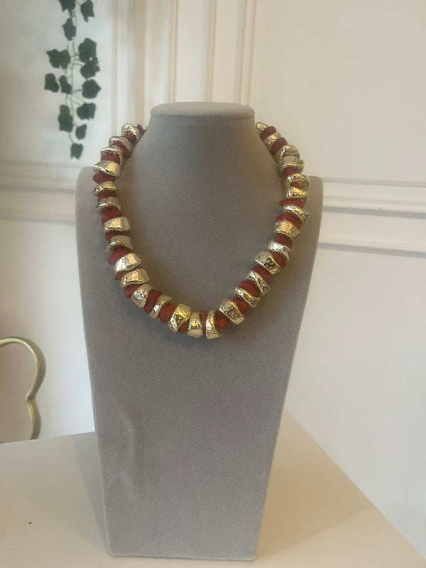 COLLANA MEZZI CORALLI GOLD