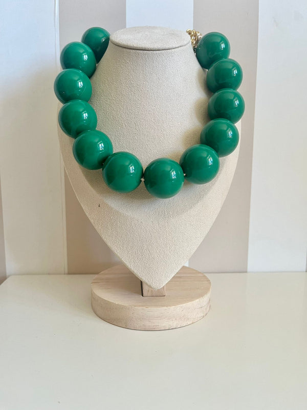 COLLANA PERLE MAXI VERDE