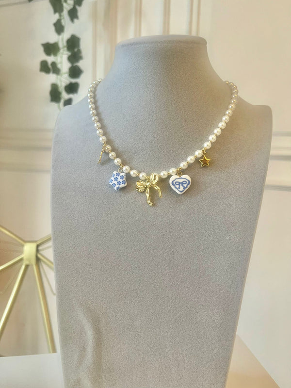 COLLANA PERLINE CIONDOLI IN CERAMICA