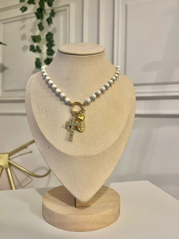 COLLANINA PERLINE CHARM BIANCHI