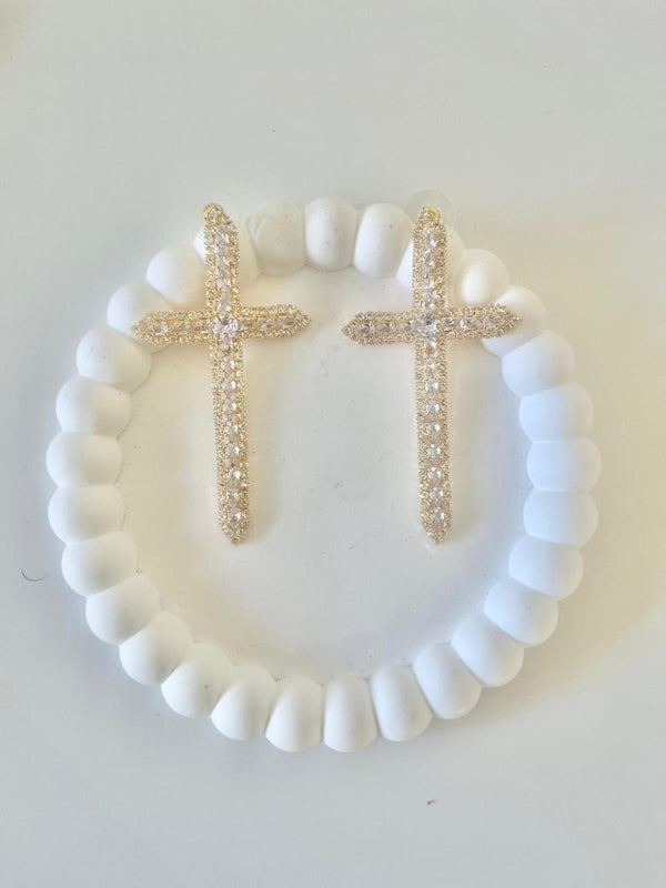 ORECCHINI CROCE STRASS