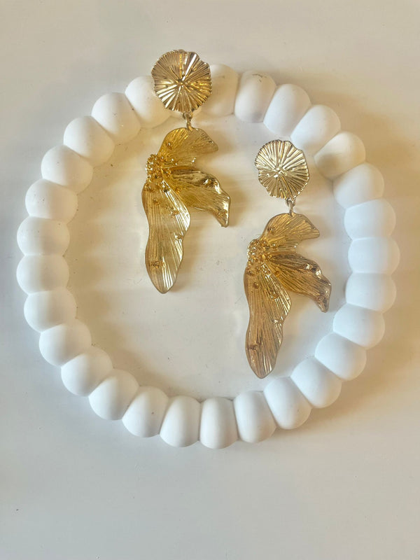 ORECCHINI FOGLIA STILIZZATA GOLD
