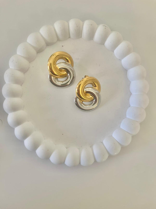 ORECCHINI NODO SILVER GOLD