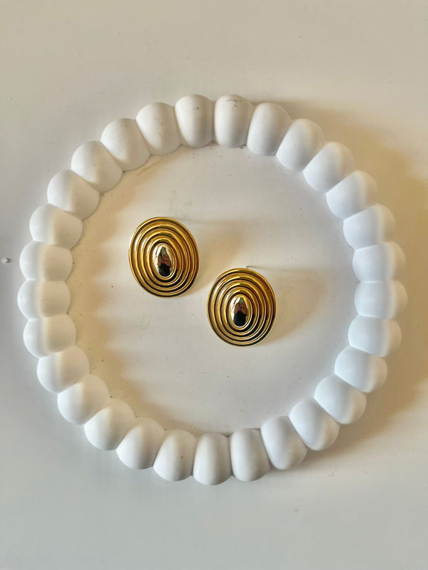 ORECCHINI OVALINI SPIRALE SIULVER GOLD