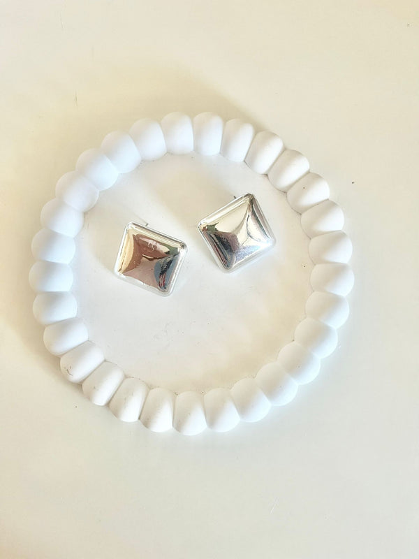 ORECCHINI QUADROTTI SILVER