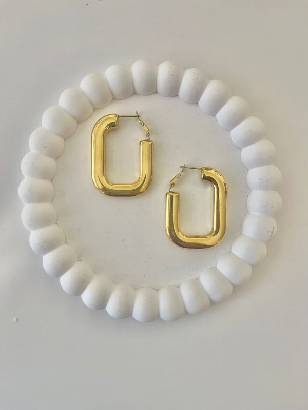 ORECCHINI RETTANGOLO GOLD