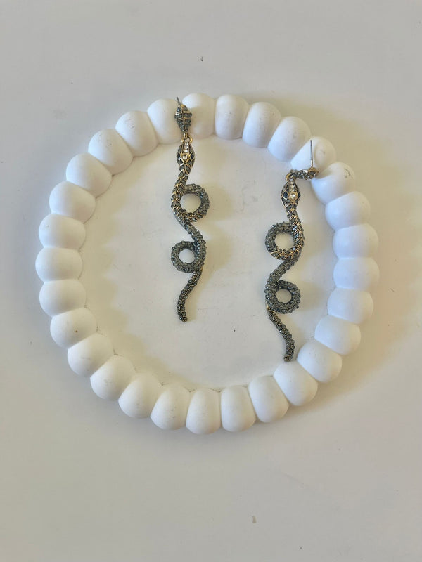 ORECCHINI SERPENTE STRASS