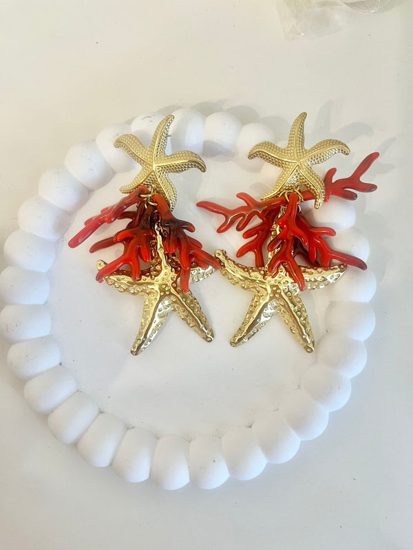 ORECCHINI STELLE E CORALLI