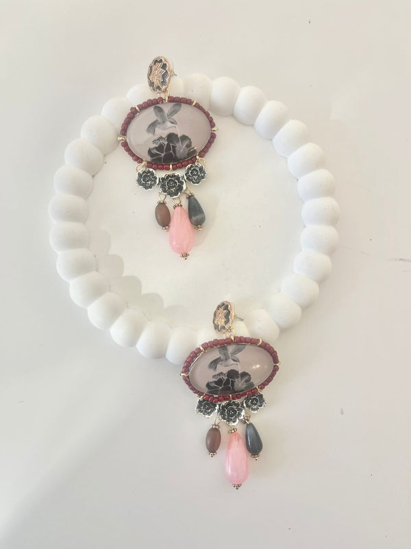 ORECCHINI VINTAGE ROSA